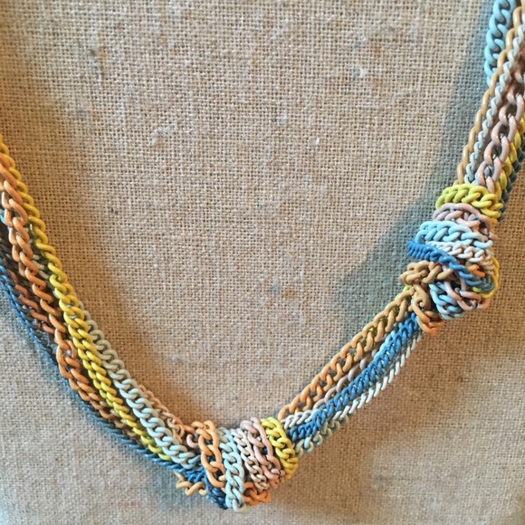 Multi strand multi pastel colored necklace - Picture 3 of 4